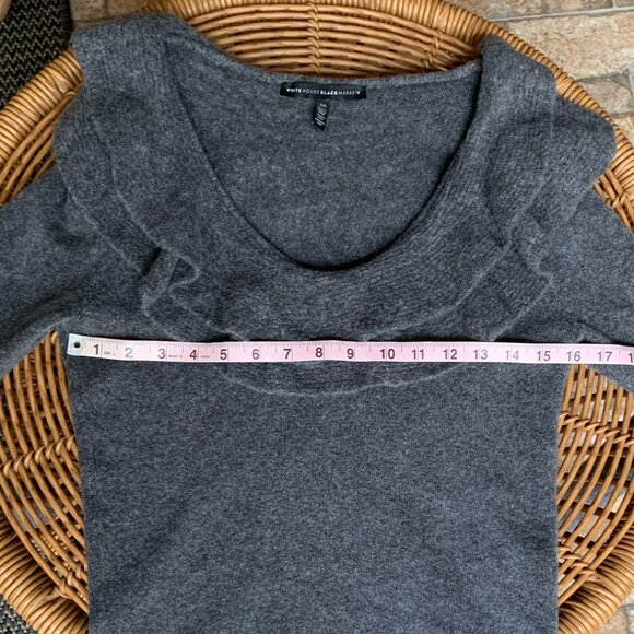 White House Black Market Double Ruffle Scoop Neck Long Sleeve Sweater Sz XS - Picture 10 of 13